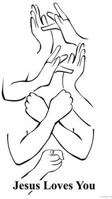 Jesus Asl Sign Language Jesus Loves You Sign Language Hand" Sticker
