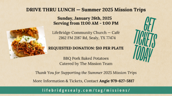 Drive-Thru Lunch for Missions!