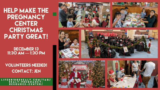Help Needed – Pregnancy Center Christmas Party